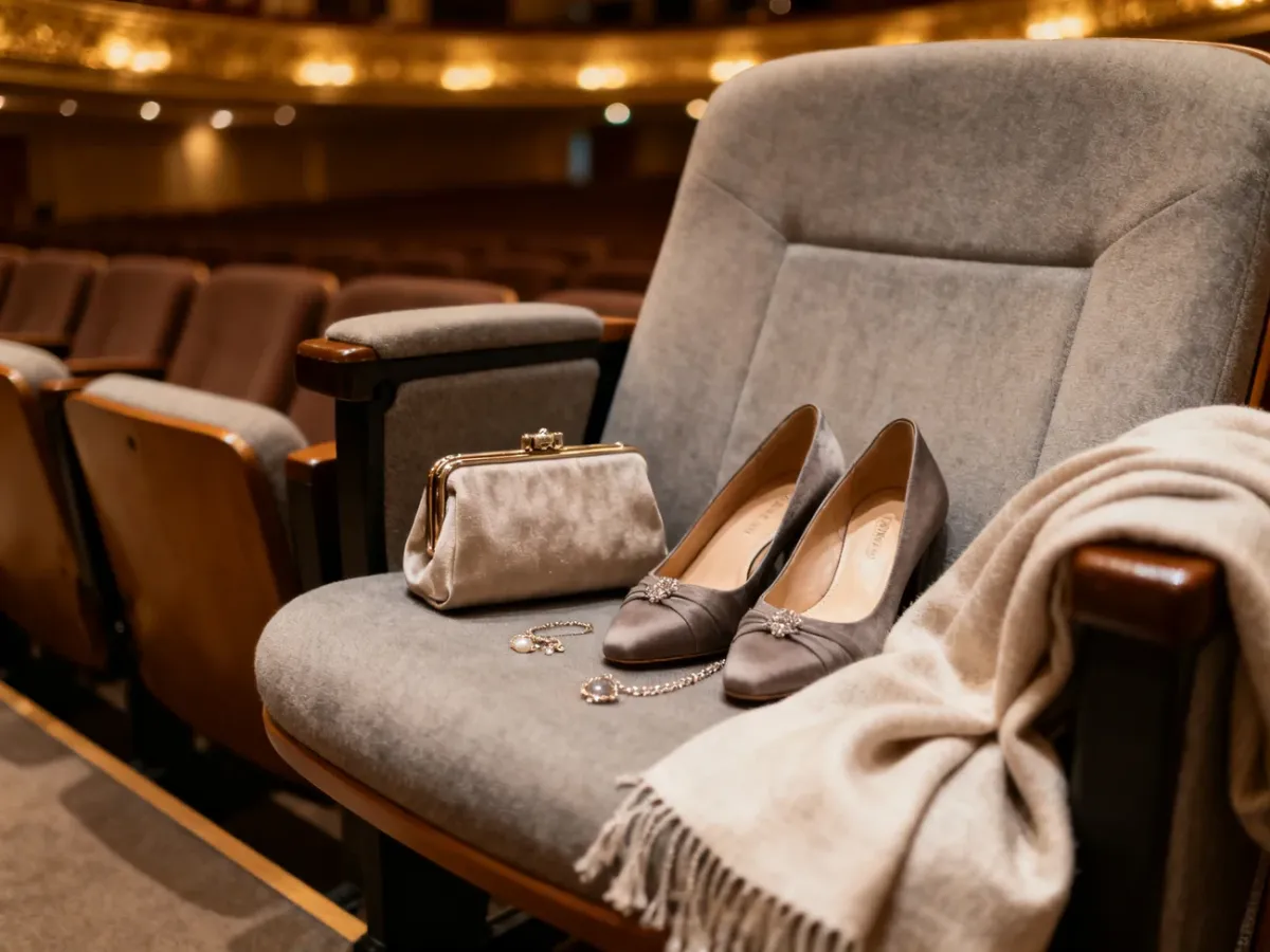 Eleganckie dodatki teatralne: kopertówka, obuwie, biżuteria i szal